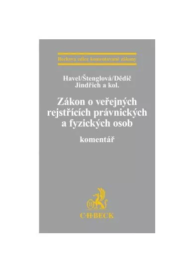 Zákon o veřejných rejstřících právnických a fyzických osob.Komentář