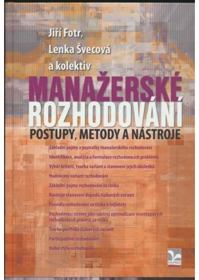 Manažerské rozhodování - Postupy, metody a nástroje