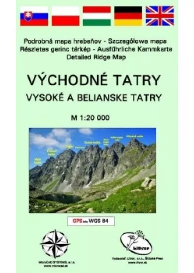 Východné Tatry - Vysoké a Belianske Tatry (mapa)