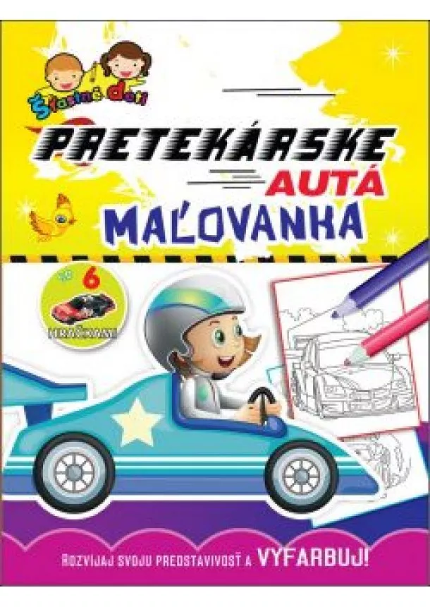 Pretekárske autá - Maľovanka so 6 hračkami