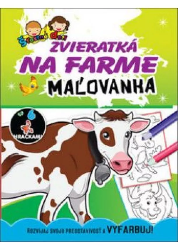 Zvieratká na farme -  Maľovanka so 6 hračkami