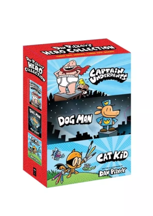 Dav Pilkey - Dav Pilkey's Hero Collection (Captain Underpants #1, Dog Man #1, Cat Kid Comic Club #1)