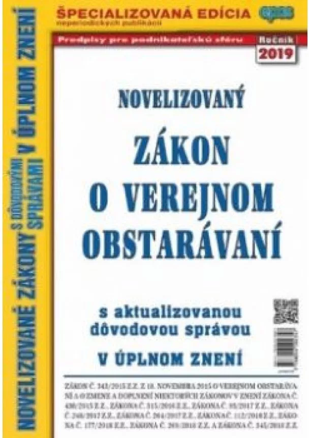 Novelizovaný zákon o verejnom obstarávaní 1/19