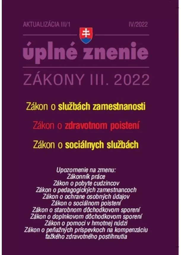 kol. - Aktualizácia III/1 2022 – Služby zamestnanosti, Zdravotné poistenie