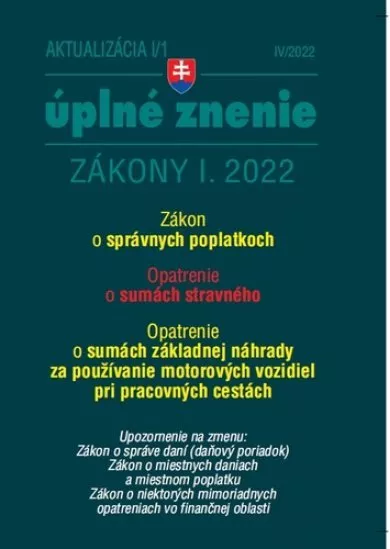 Aktualizácia I/1 2022 – daňové a účtovné zákony