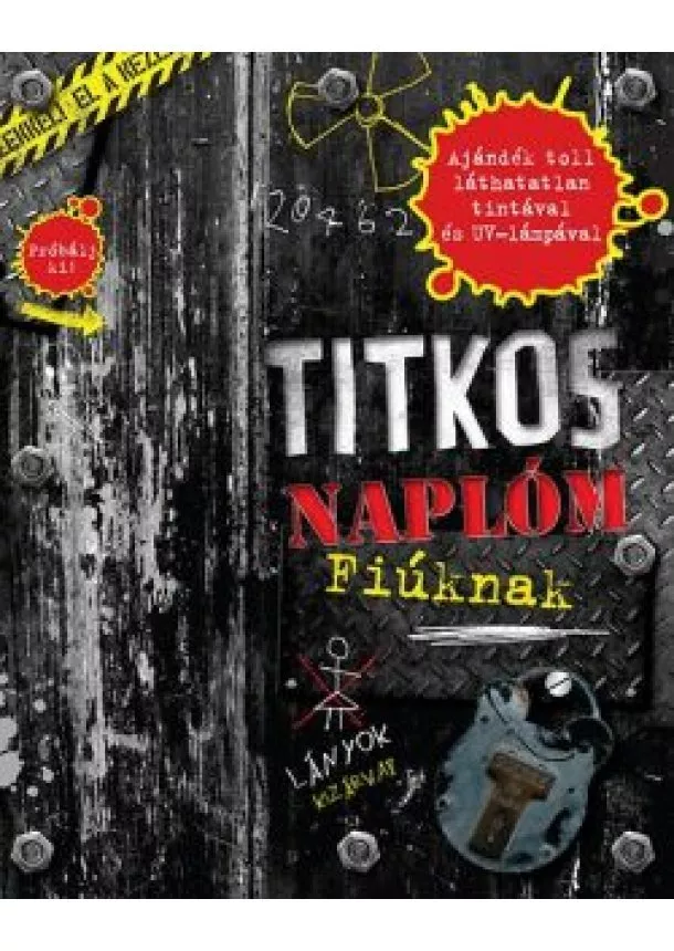 Napló - Titkos naplóm - fiúknak /Ajándék toll láthatatlan tintával és uv-lámpával