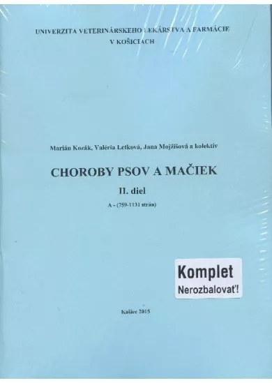 Choroby psov a mačiek - II. diel, A-B - Komplet