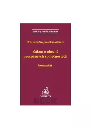 Zákon o obecně prospěšných společnostech. Komentář