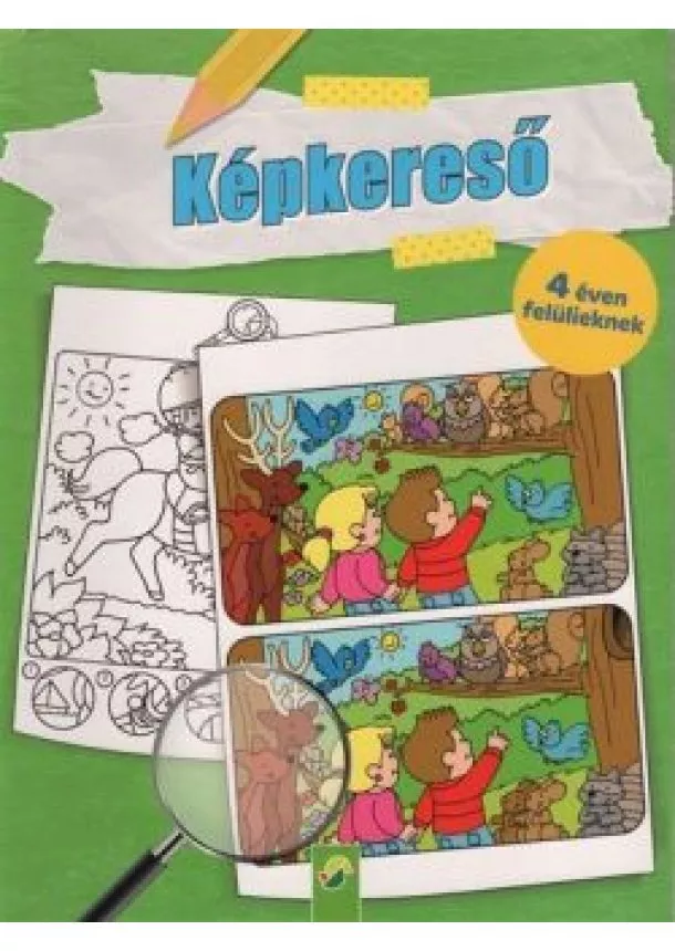 Foglalkoztató - Képkereső - 4 éven felülieknek (zöld)