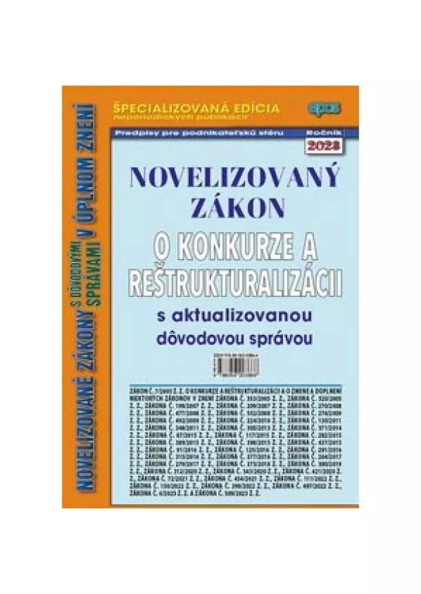 kol. - Novelizovaný zákon o konkurze a reštrukturalizácií