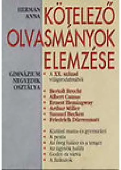 KÖTELEZŐ OLVASMÁNYOK ELEMZÉSE 8.