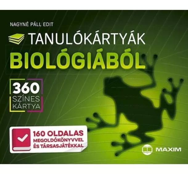 Nagyné Páll Edit - Tanulókártyák biológiából /360 színes kártya + 160 oldalas megoldókönyvvel és társasjátékkal