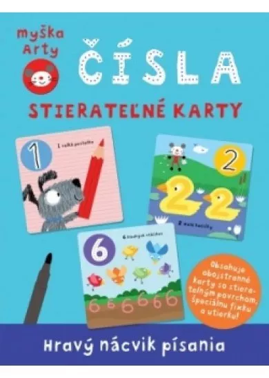 Myška Arty Čísla–karty s fixkou