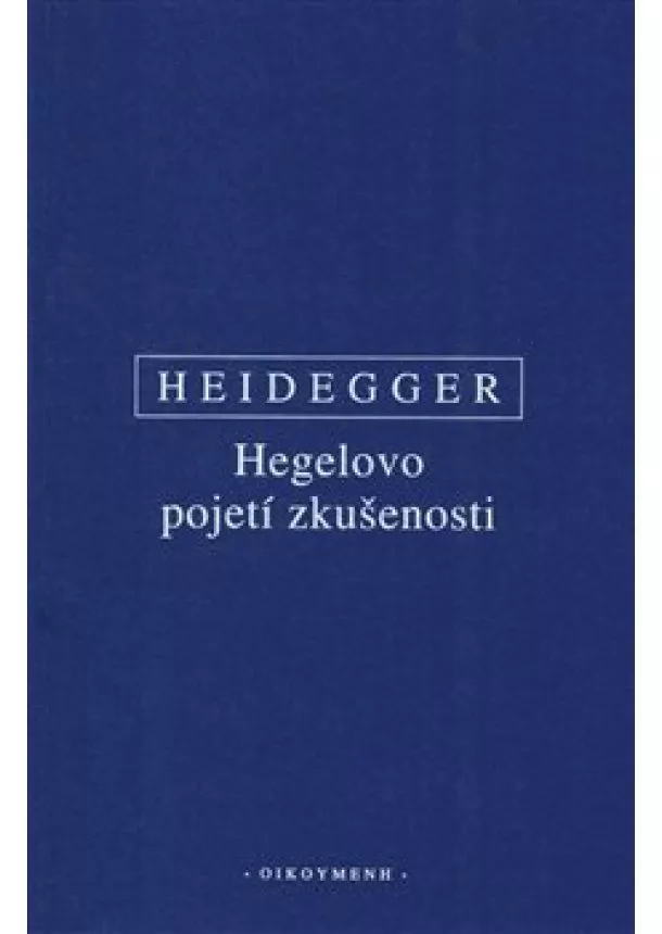 Martin Heidegger - Hegelovo pojetí zkušenosti