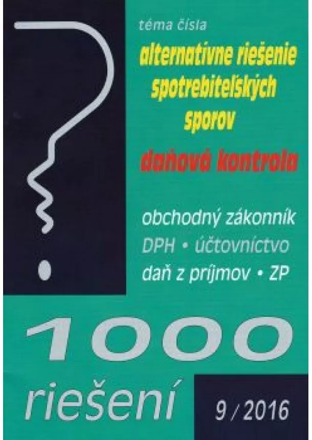 1000 riešení 9/2016 - daňová kontrola