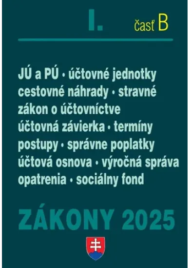 Zákony I. B / 2025 - Účtovné zákony