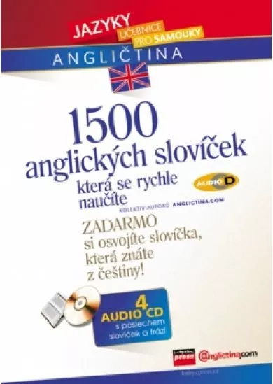 1500 anglických slovíček, která se rychle naučíte + 4 AUDIO CD