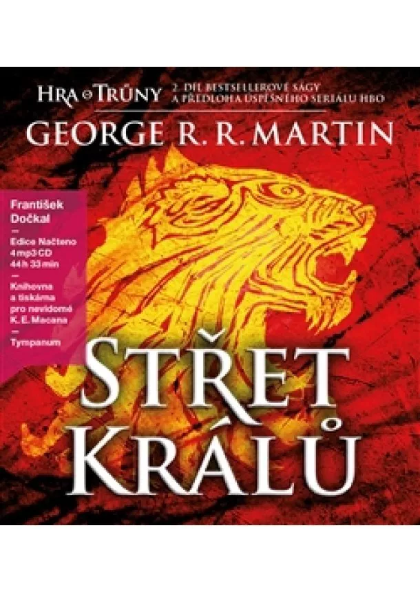 George R.R.Martin - Střet králů (4x Audio na CD - MP3) - Hra o trůny 2.