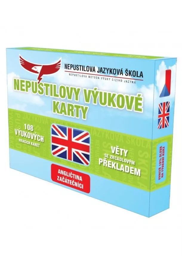 J. Brychta, J. Nepustil - Angličtina - výukové hrací karty - začátečníci - 108 výukových hracích karet