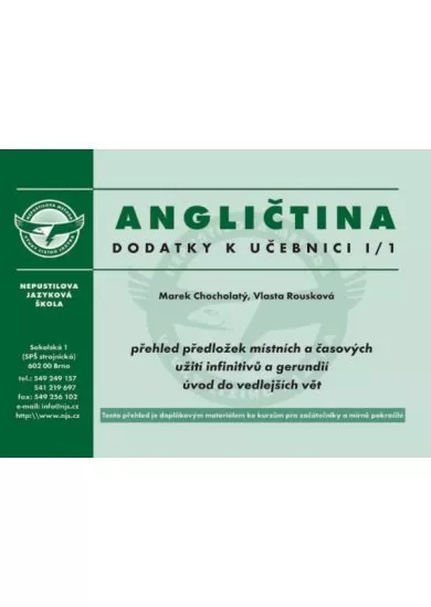 Angličtina - dodatky - Dodatky k učebnici I/1