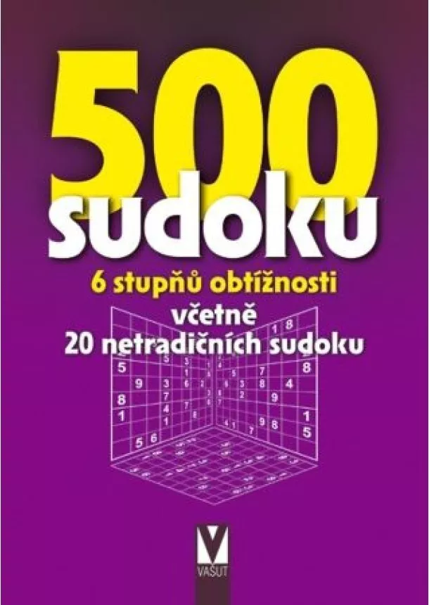 kol. - 500 sudoku - 6 stupňů obtížností (fialová)