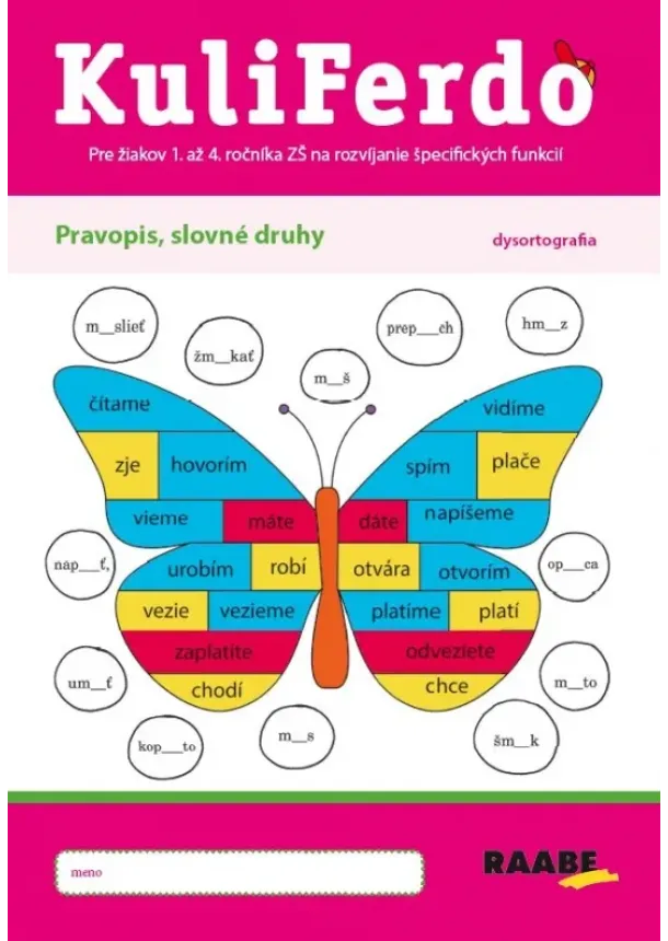 Mgr. Libuša Helyes Bednáriková, Mgr. Viktória Hlinková, Mgr. Mária Mydlová, Mgr. Tatiana Šišoláková  - Kuliferdo - Pravopis, slovné druhy – Dysortografia - Pre žiakov 1. až 4. ročníka ZŠ na rozvíjanie špecifických funkcií
