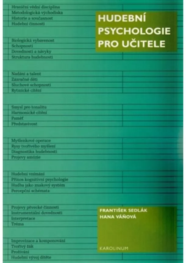 František Sedlák, Hana Váňová  - Hudební psychologie pro učitele