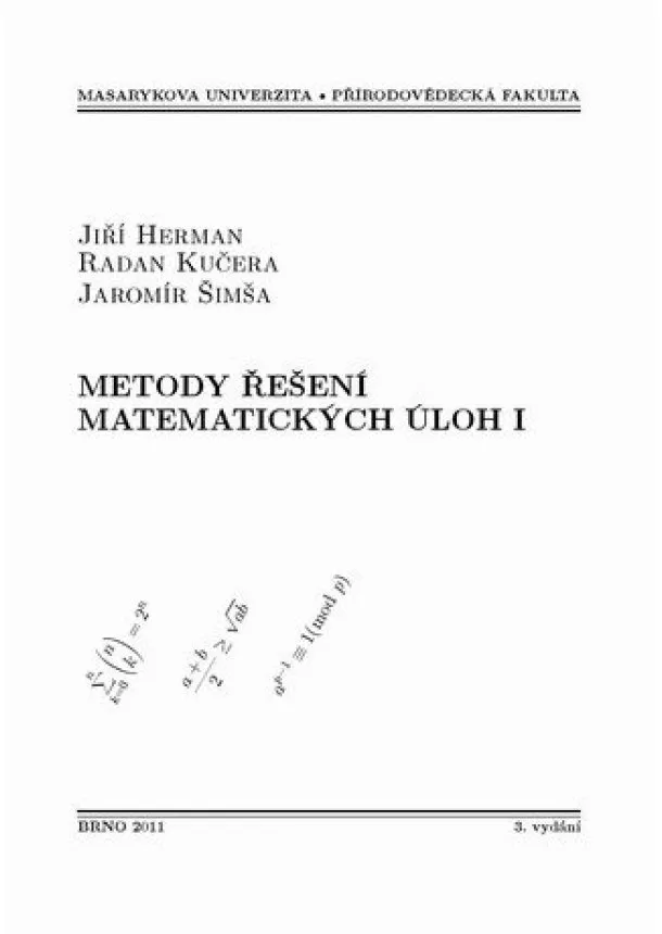 Jiří Herman, Radan Kučera, Jaromír Šimša - Metody řešení matematických úloh I