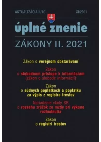 Aktualizácia 2021 II/10 Zákon o verejnom obstarávaní