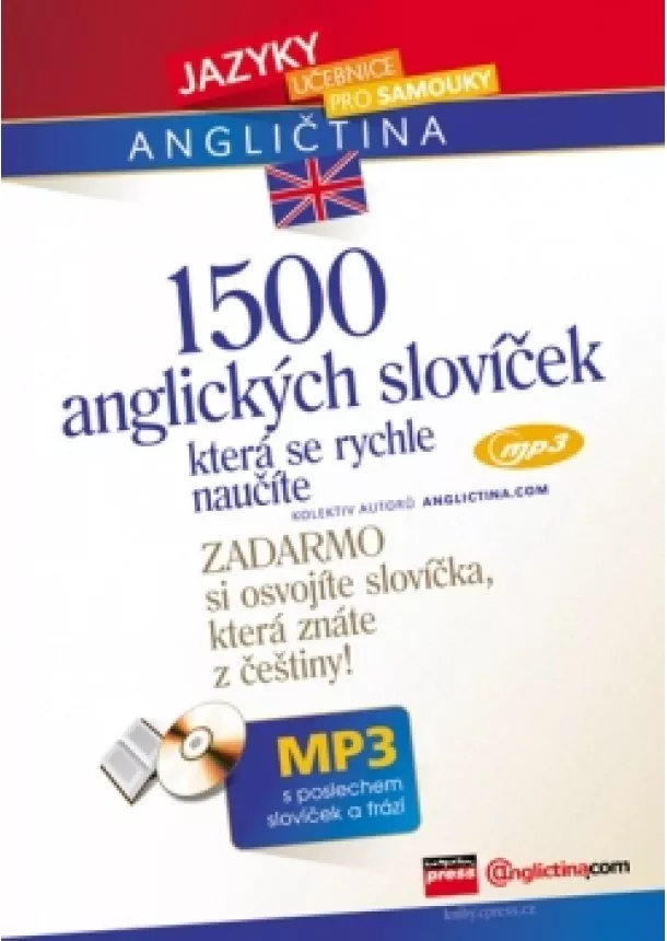 Anglictina.com - 1500 anglických slovíček, která se rychle naučíte + CD MP3