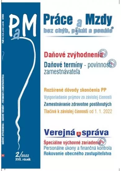 PAM 2/2022 - Daňové zvýhodnenia, Daňové termíny