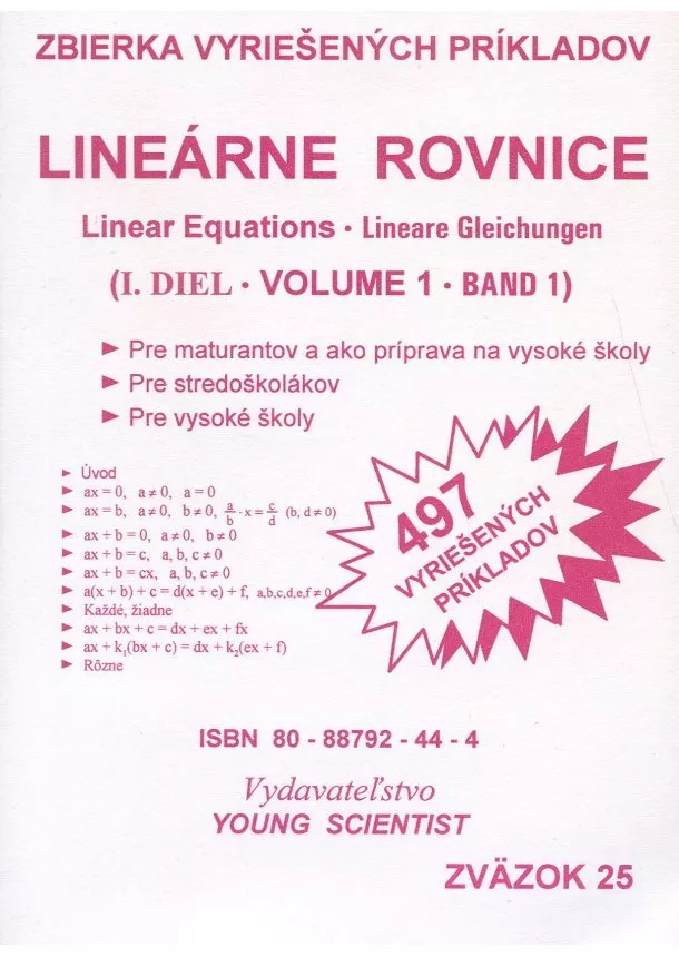 Marián Olejár - Lineárne rovnice I. diel