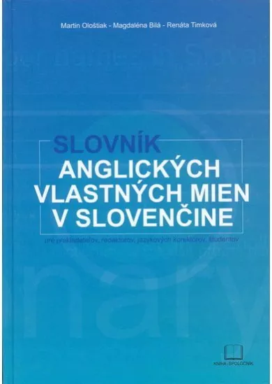 Slovník angl.vlastných mien v slovenčine