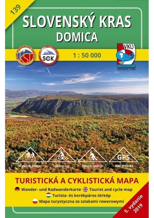 kolektiv - Slovenský kras, Domica 1:50 000 (5.vydanie) - Turistická mapa 139