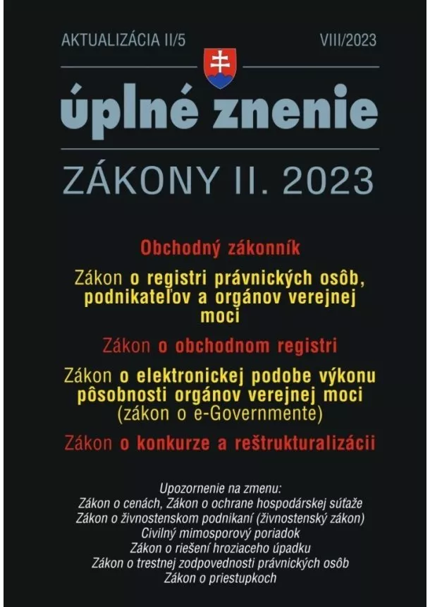 kol. - Aktualizácia II/5 2023 – Obchodný zákonník a obchodný register