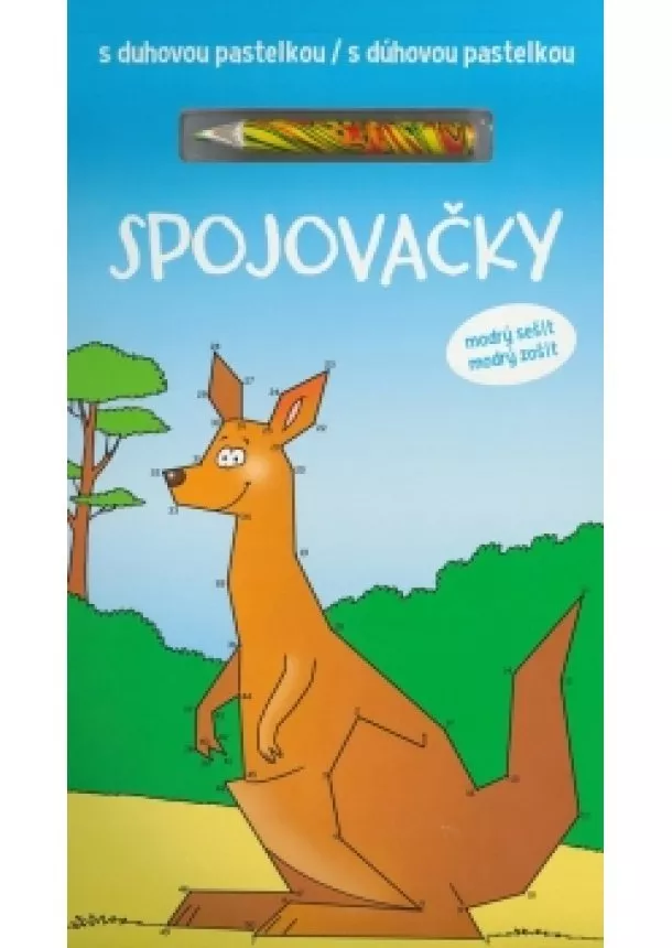 autor neuvedený - Spojovačky s dúhovou pastelkou - modrý zošit