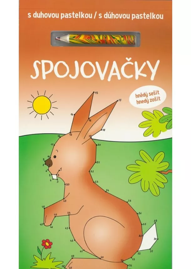 autor neuvedený - Spojovačky s dúhovou pastelkou - hnedý zošit