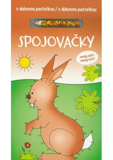 Spojovačky s dúhovou pastelkou - hnedý zošit