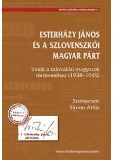 Esterházy János és a szlovenszkói magyar párt