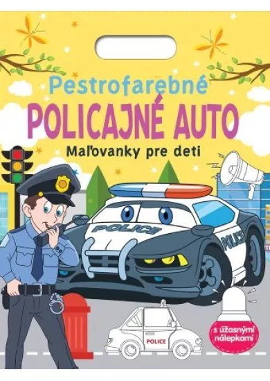 Pestrofarebné policajné auto - Maľovanky pre deti - s úžasnými nálepkami