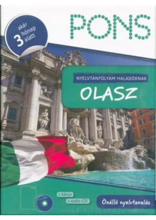 Nyelvkönyv - PONS - Nyelvtanfolyam haladóknak - Olasz (tankönyv + 2 CD) - Akár 3 hónap alatt