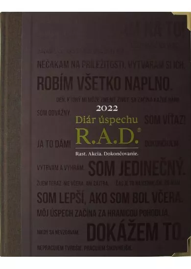 Diár úspechu 2022 (hnedý) - R.A.D. Rast. Akcia. Dokončovanie.