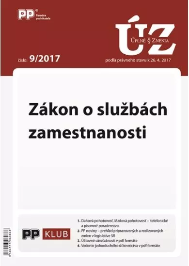 UZZ 9/2017 Zákon o službách zamestnanosti