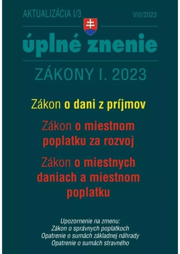  kol. - Aktualizácia 2023 I/3 : Zákon o dani z príjmov