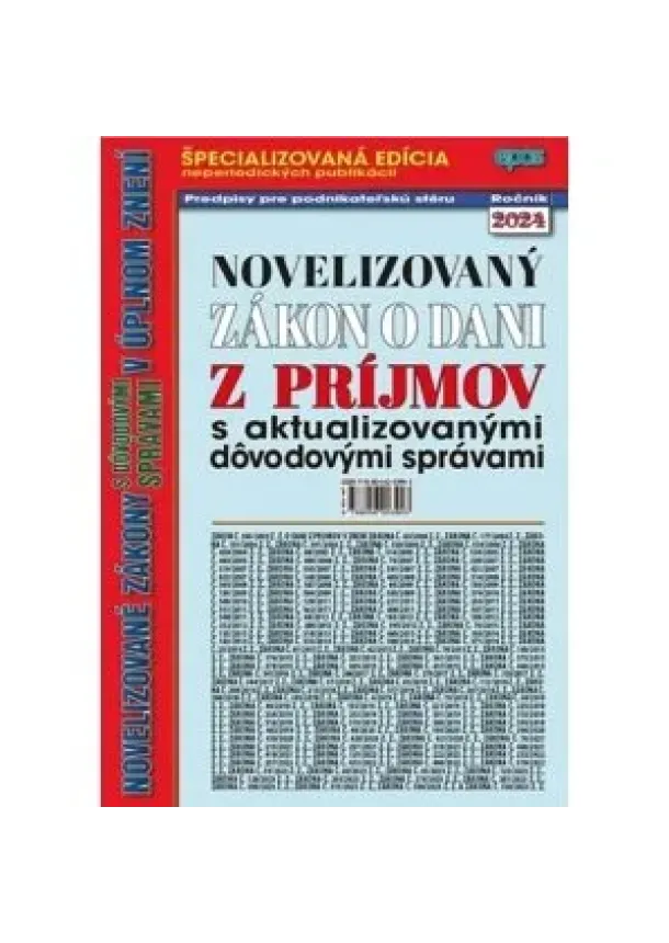 kol. - Novelizovaný zákon o dani z príjmov 1/2024