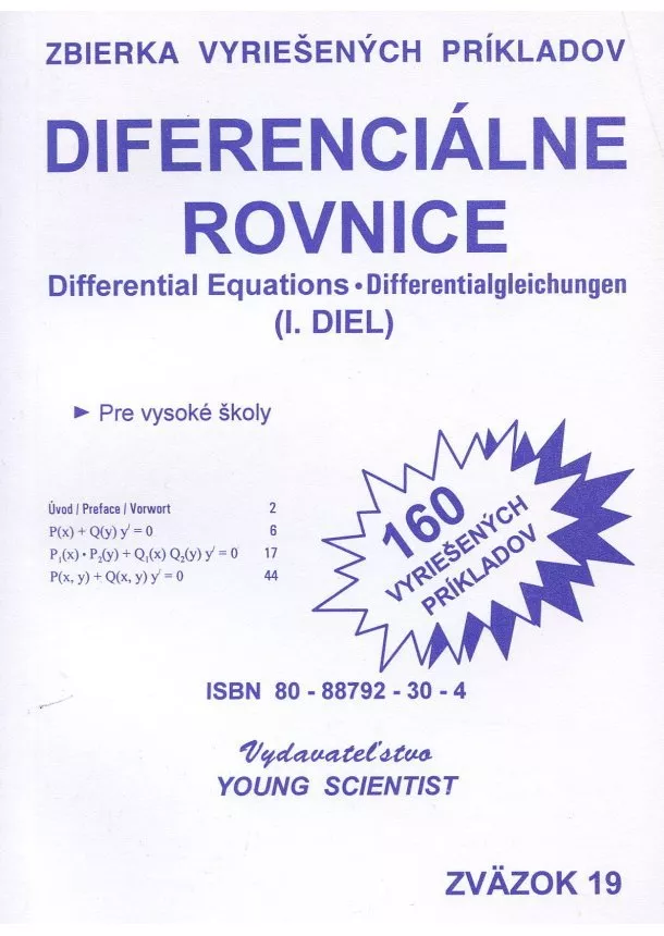 Marián Olejár,  Iveta Olejárová - Diferenciálne rovnice I. diel - 160 vyriešených príkladov