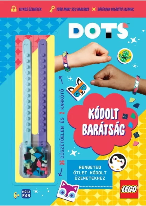 LEGO - Lego Dots: Kódolt barátság - karkötőkkel - Titkos üzenetek - Több mint 250 matrica - Sötétben világító elemek 2 ajándék karkötő és 36 díszítőelem!