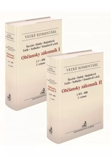 Občiansky zákonník I a II. zväzok.(komplet!) (2. vydanie) - Veľké komentáre