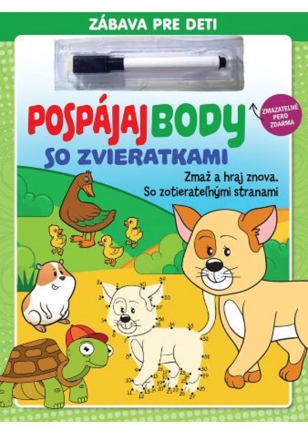 kol. - Pospájaj body so zvieratkami - zmazateľné pero (2.vydanie) - Zmaž a hraj znova. So zotierateľnými stranami