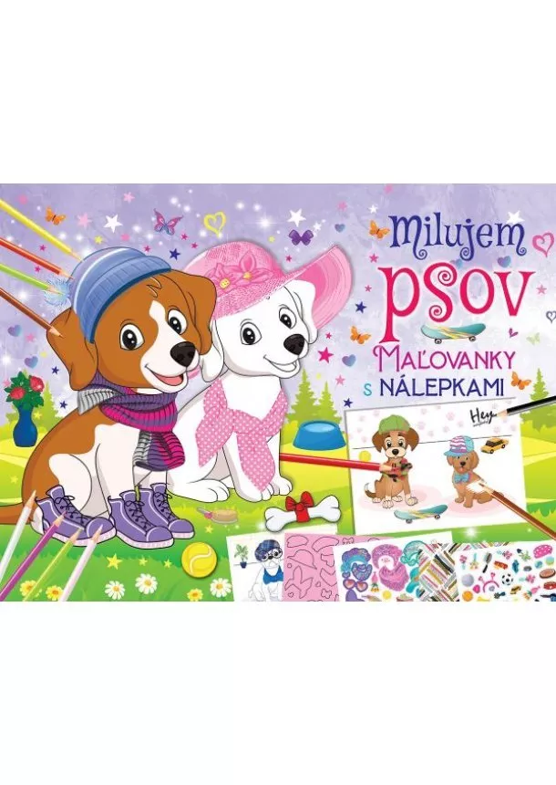 kol. - Milujem psov - Maľovanky s nálepkami